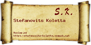 Stefanovits Koletta névjegykártya
